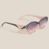 Triangle Accent Oval Gradient Lens Sunglasses