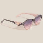 Triangle Accent Oval Gradient Lens Sunglasses