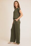Satin Olive Pants