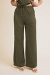 Satin Olive Pants
