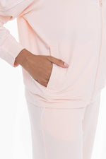 Pearl Blush Dolman Sleeve Fleece Hoodie