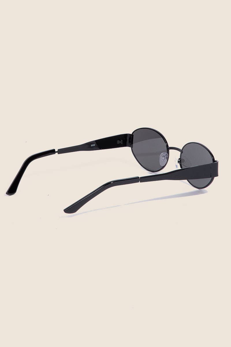 Thin Metal Oval Frame Sunglasses Set: ASSORTED