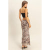 Tiger Print Mesh Midi Skirt