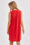 Red Elegant Solid ColorDress