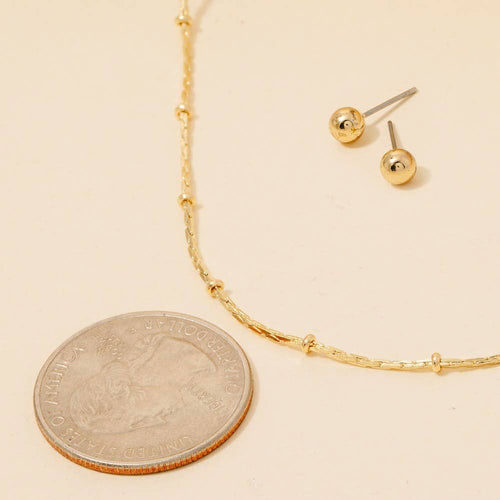 Gold Dipped Intricate Station Dainty Chain Necklace Set