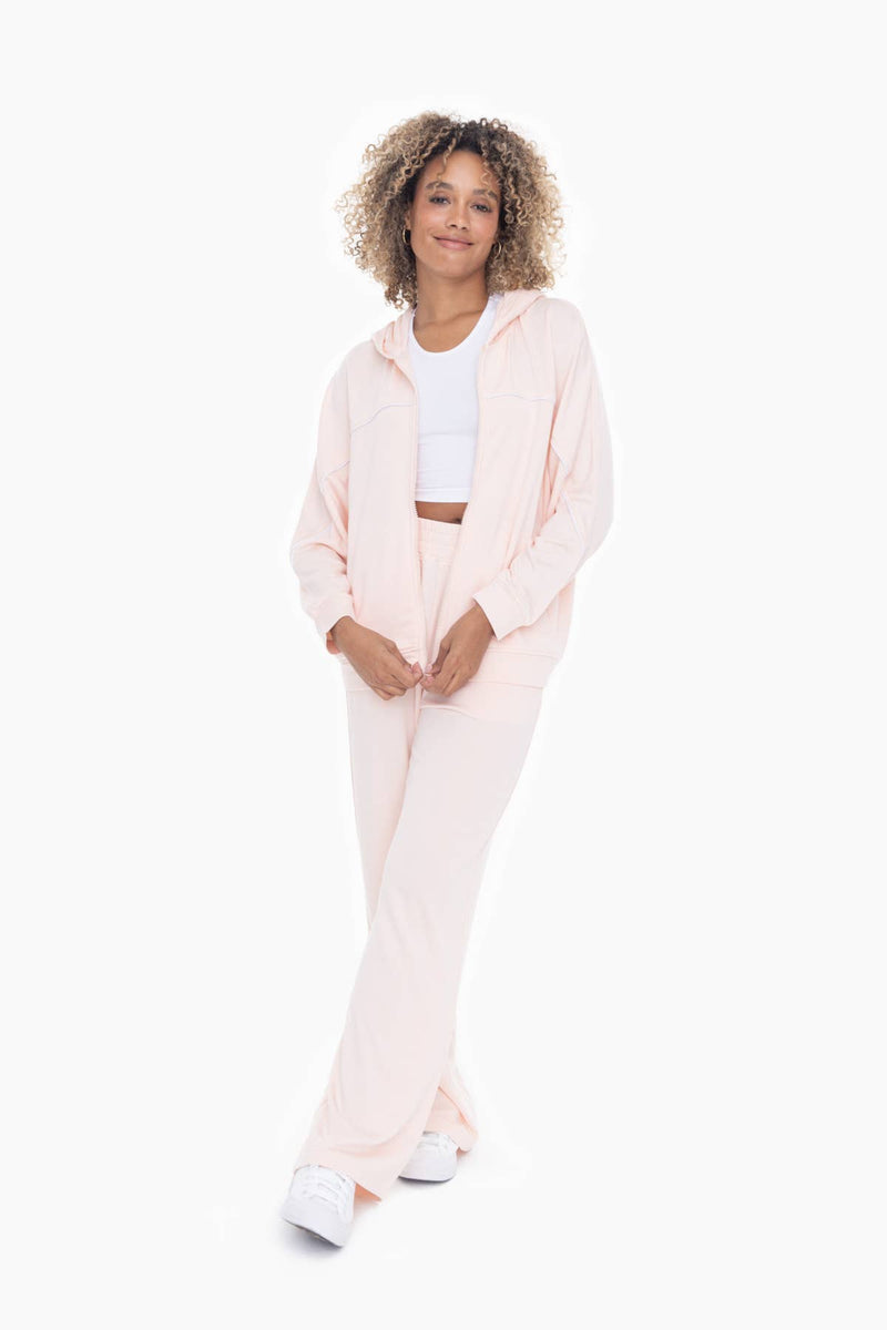 Pearl Blush Dolman Sleeve Fleece Hoodie