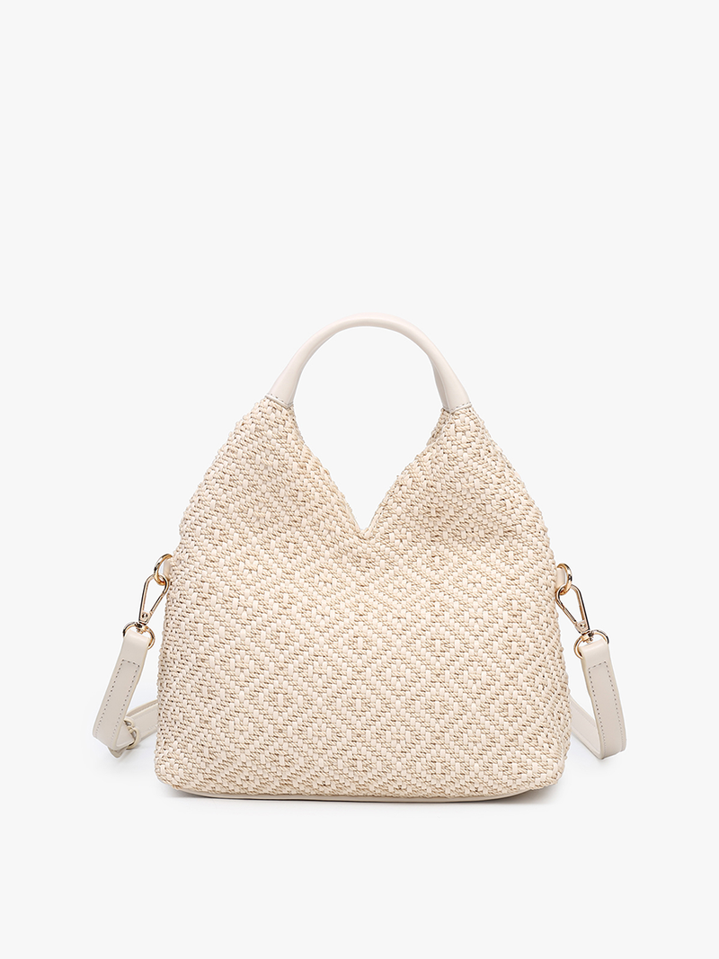 Off White Cecily Woven Diamond Hobo