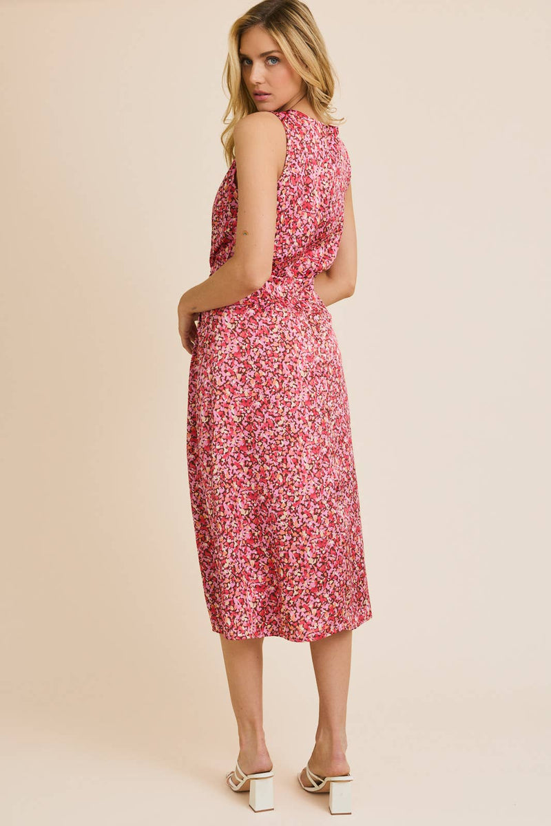 Abstract Print Midi Dress