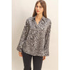 Chic Leopard Print Casual Button-Up Shirt