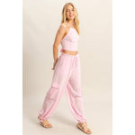 Light Pink Crop Top + Cargo Pants (SET)