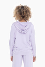 Lilac Dolman Sleeve Fleece Hoodie