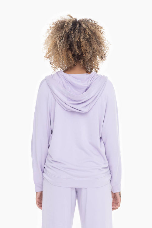 Lilac Dolman Sleeve Fleece Hoodie