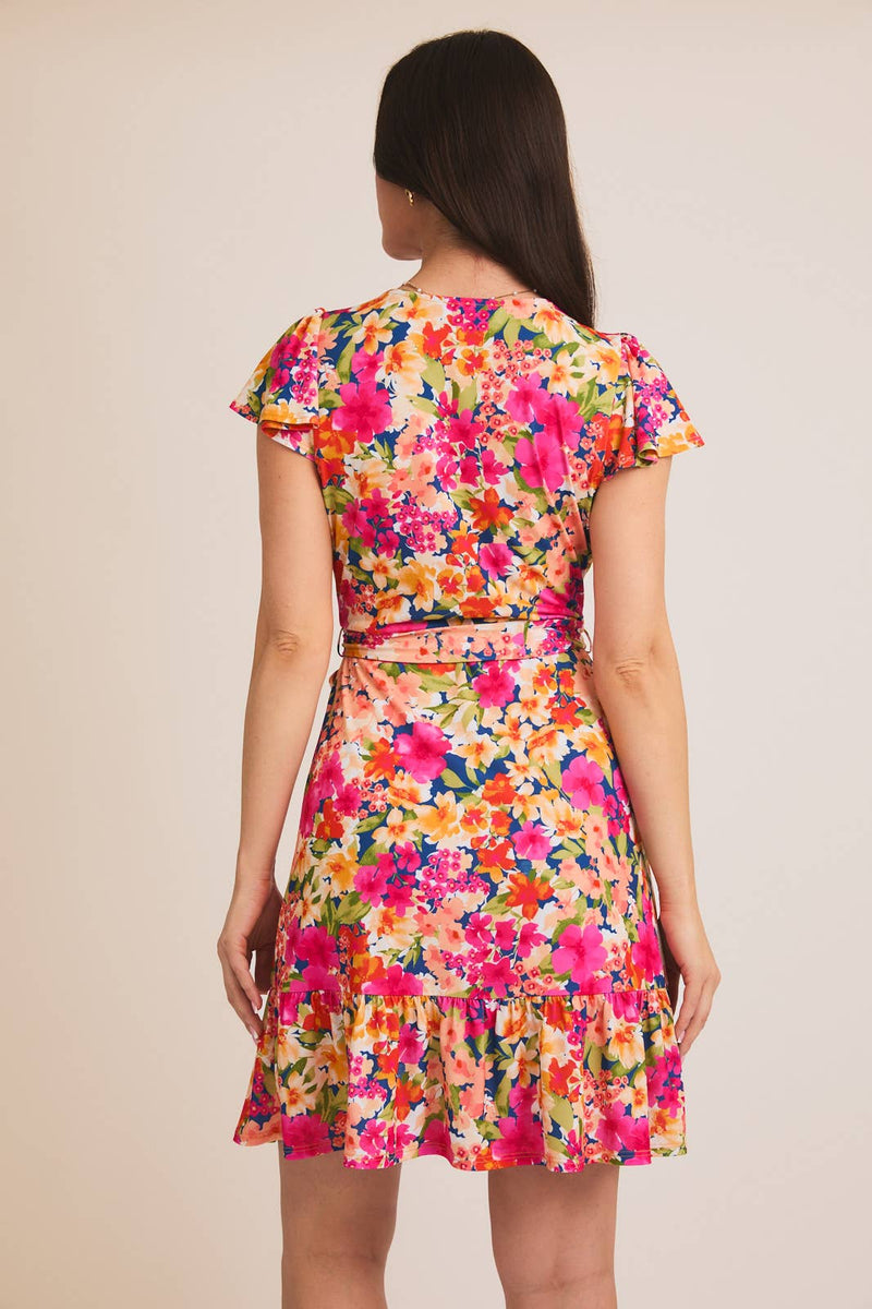 Floral Wrap Dress with Front Tie (S-3XL)