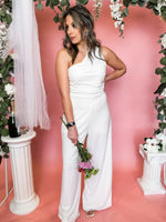 Making Memories One Shoulder White Jumpsuit