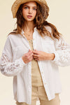 White Gauze Button Down Shirts