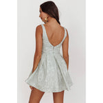 A-Line Textured Sage Mini Dress