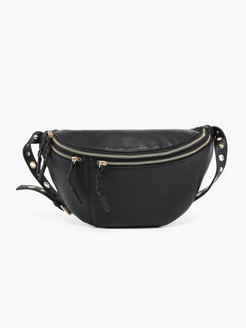 Nova Dark Olive Studded Sling Bag