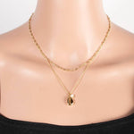 Pearl And Puka Shell Pendant Layered Chain Necklace