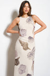 Shell Print Mesh Maxi Dress