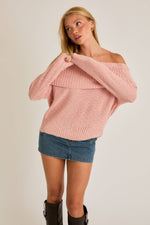 Pink Off The Shoulder Sweater Top