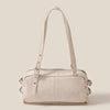Greige Belt Strap Rectangular Hand Bag