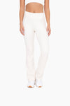 White Fleece Lined Flared Leggings