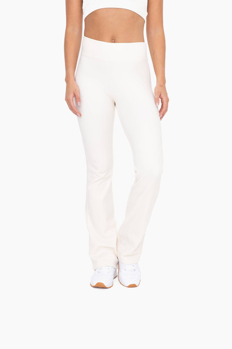White Fleece Lined Flared Leggings