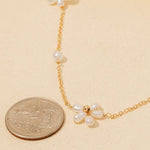 Mixed Pearl Beads Station Chain Necklace