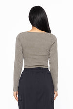 Sweetheart Ivy Green Ribbed Crop Top