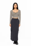 Sweetheart Ivy Green Ribbed Crop Top