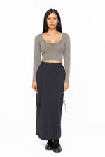 Sweetheart Ivy Green Ribbed Crop Top