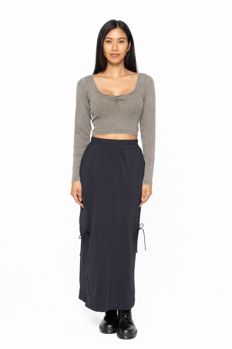 Sweetheart Ivy Green Ribbed Crop Top