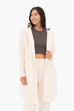 Pearl Ivory Front Longline Hoodie Cardigan