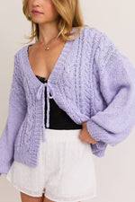 Lavender Knit Cardigan