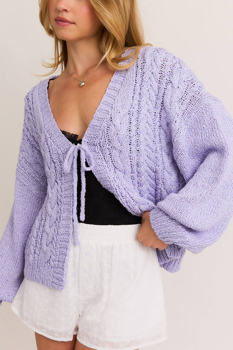 Lavender Knit Cardigan