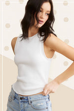 Cream Stretchy Ribbed Top