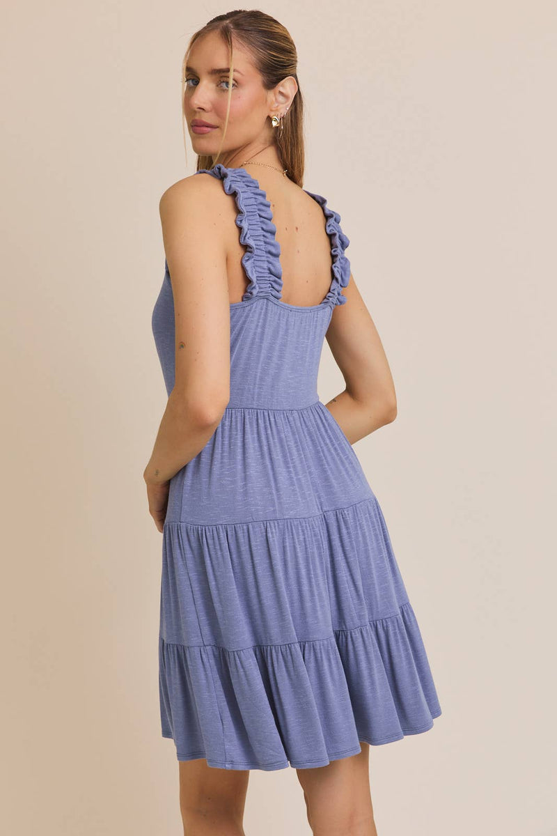 Square Neck Tiered Dress