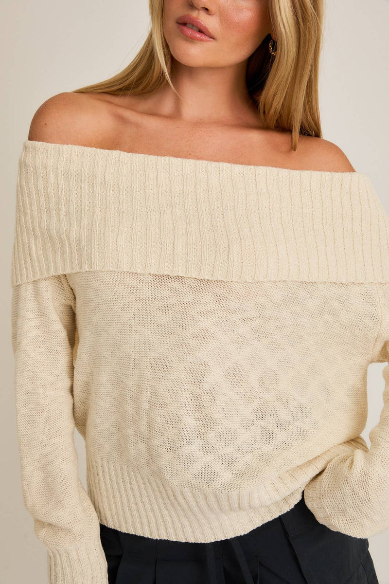 Cream Off The Shoulder Top