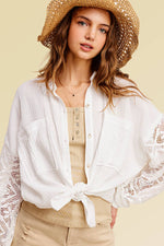 White Gauze Button Down Shirts