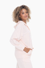 Pearl Blush Dolman Sleeve Fleece Hoodie