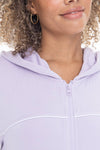 Lilac Dolman Sleeve Fleece Hoodie