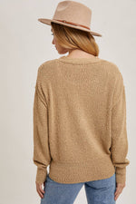 Taupe Button Down Sweater Cardigan