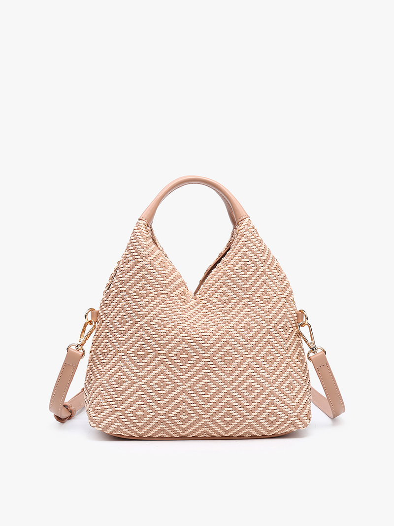 Mauve Cecily Woven Diamond Hobo