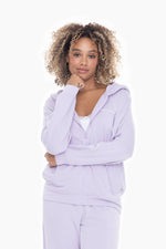 Lilac Dolman Sleeve Fleece Hoodie