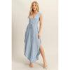 Baby Blue V-Neck Side Cutout Jumpsuit