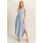 Baby Blue V-Neck Side Cutout Jumpsuit