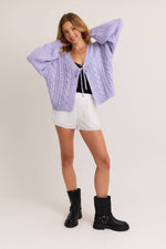 Lavender Knit Cardigan