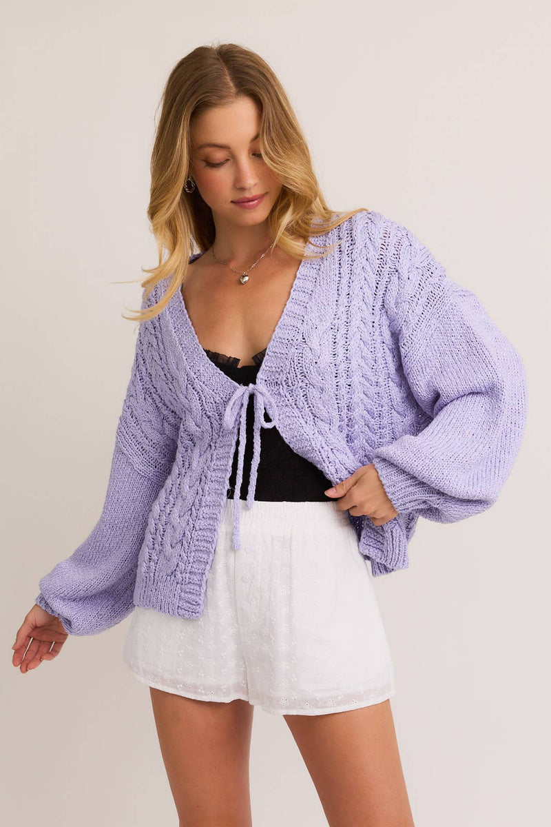 Lavender Knit Cardigan