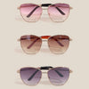 Rhinestone Accent Aviator Sunglasses Set: ASSORTED