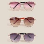 Rhinestone Accent Aviator Sunglasses Set: ASSORTED